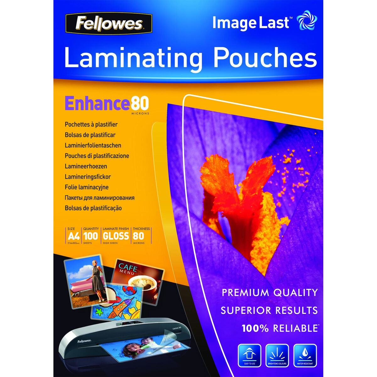 Capas de plastificar Fellowes 5306114 Transparente (100 Unidades)