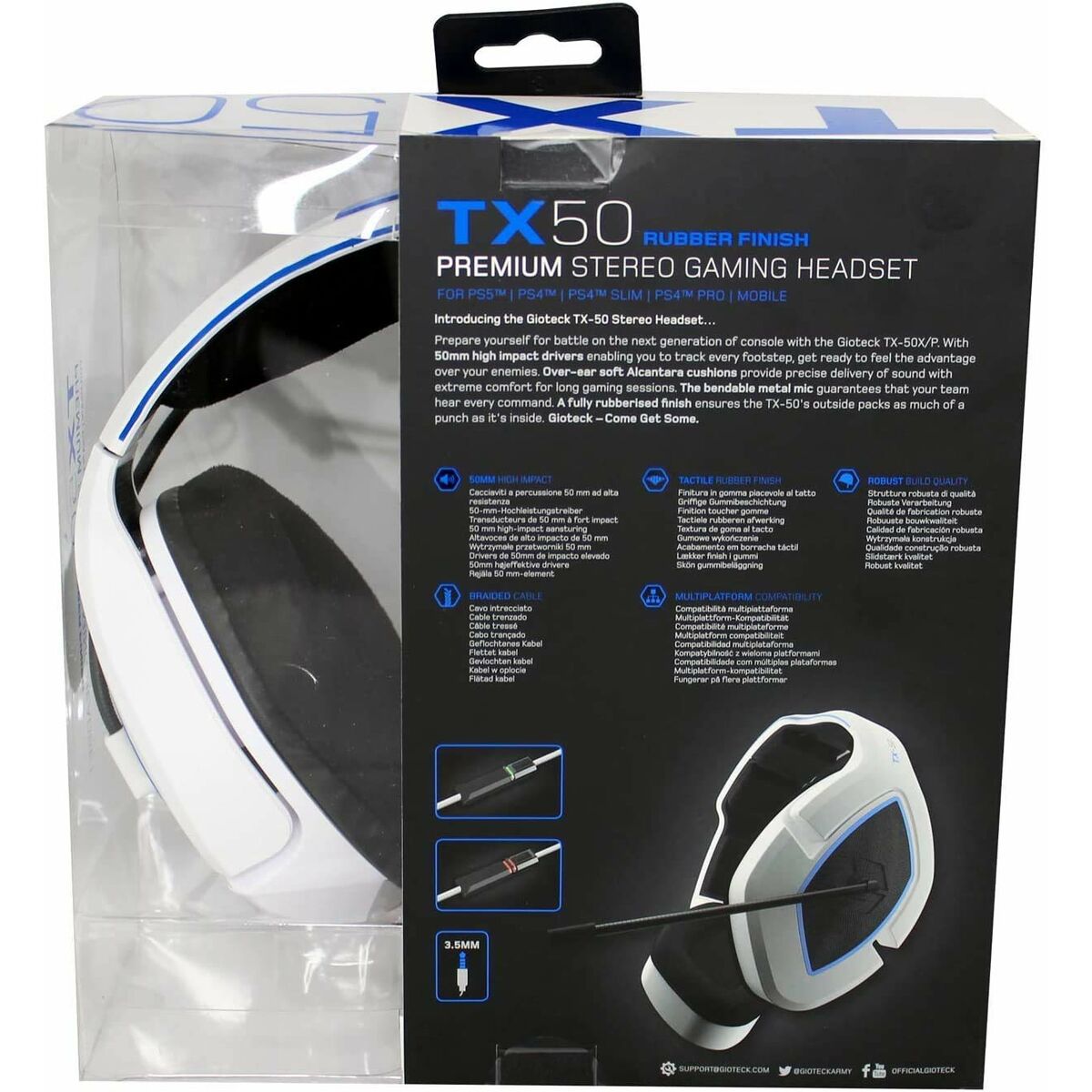 Auriculares com microfone GIOTECK PREMIUM TX-50