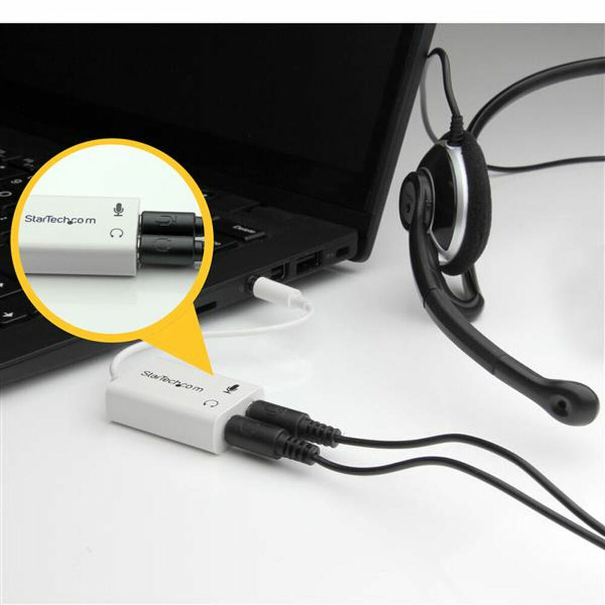 Adaptador Áudio Jack Startech MUYHSMFFADW          Branco 0,15 m