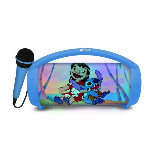 Altifalante Bluetooth com microfone para karaoke Lexibook Stitch Disney Azul