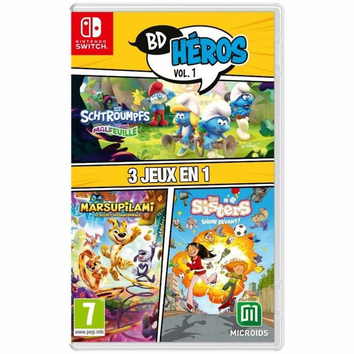 Videojogo para Switch Microids 3 in 1: Marsupilami + Les Sisters + The Smurfs: Village Party (FR)