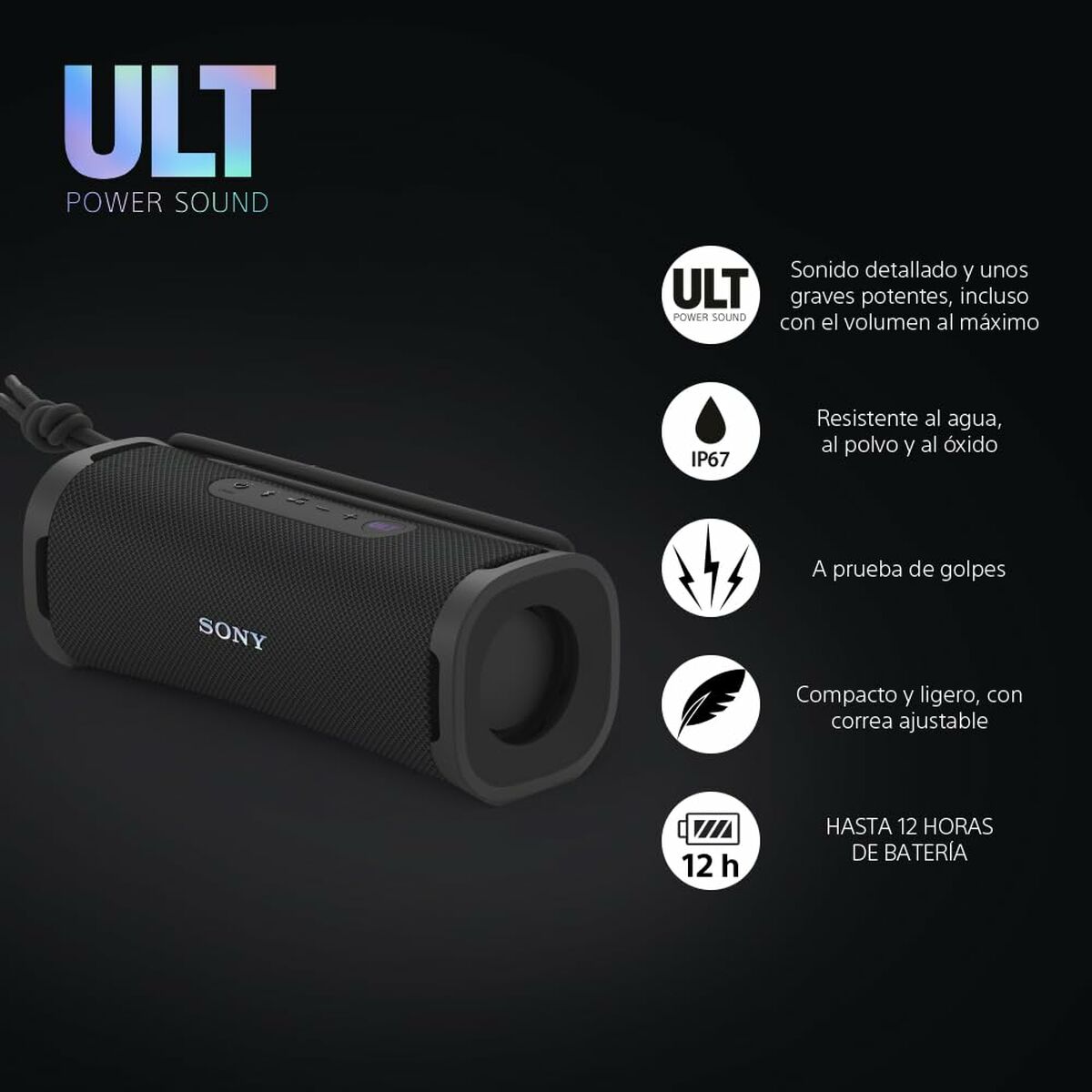 Altifalante Bluetooth Portátil Sony SRSULT10B Preto