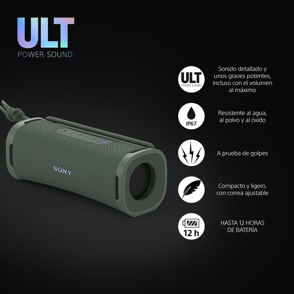 Altifalante Bluetooth Portátil Sony SRSULT10H Cinzento