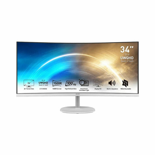 Monitor MSI MP341CQW Branco 34" UWQHD VA