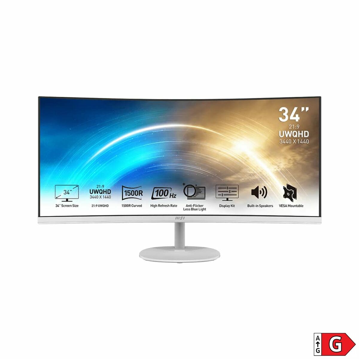 Monitor MSI MP341CQW Branco 34" UWQHD VA