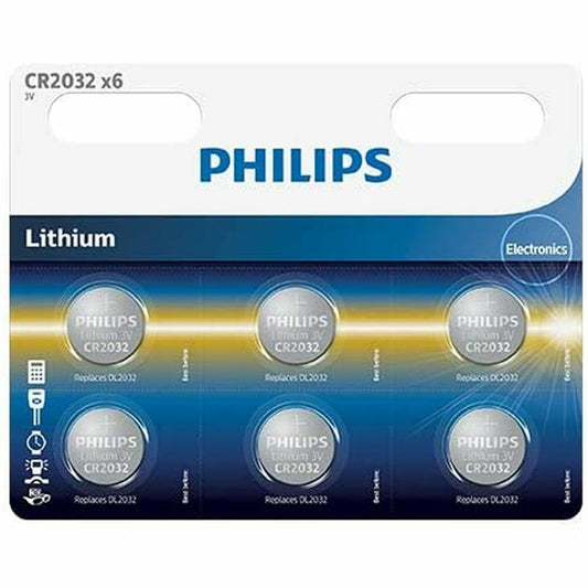 Pilhas Philips CR2032P6/01B 3 V