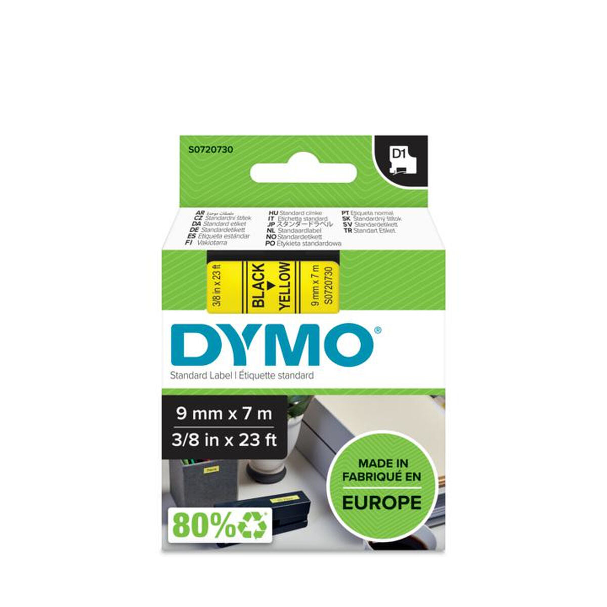 Etiquetas adesivas Dymo S0720730 Amarelo Preto/Amarelo