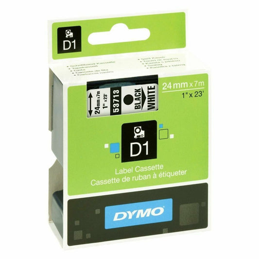 Cinta laminada para máquinas rotuladoras Dymo S0720930 Branco/Preto Preto/Branco 24 mm