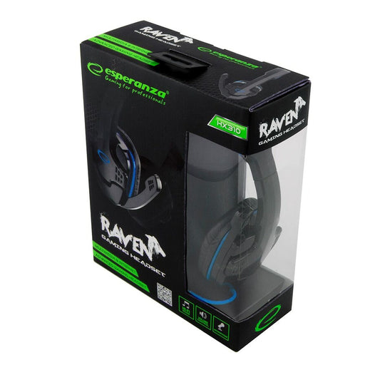 Auriculares com microfone Esperanza EGH310B Azul Preto