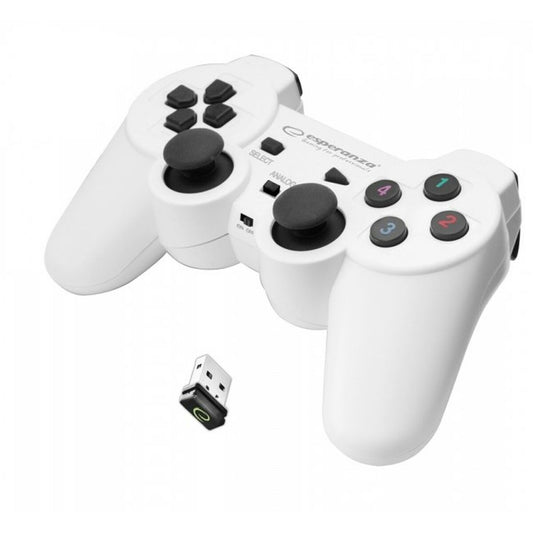 Controlo remoto sem fios para videojogos Esperanza Gladiator GX600 USB 2.0 Branco PC PlayStation 3