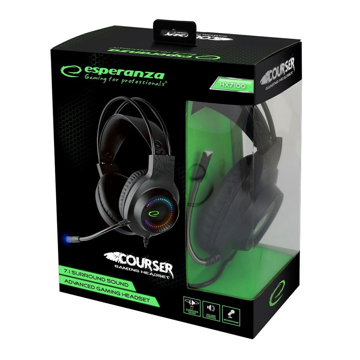 Auriculares com microfone Esperanza EGH7100 Preto