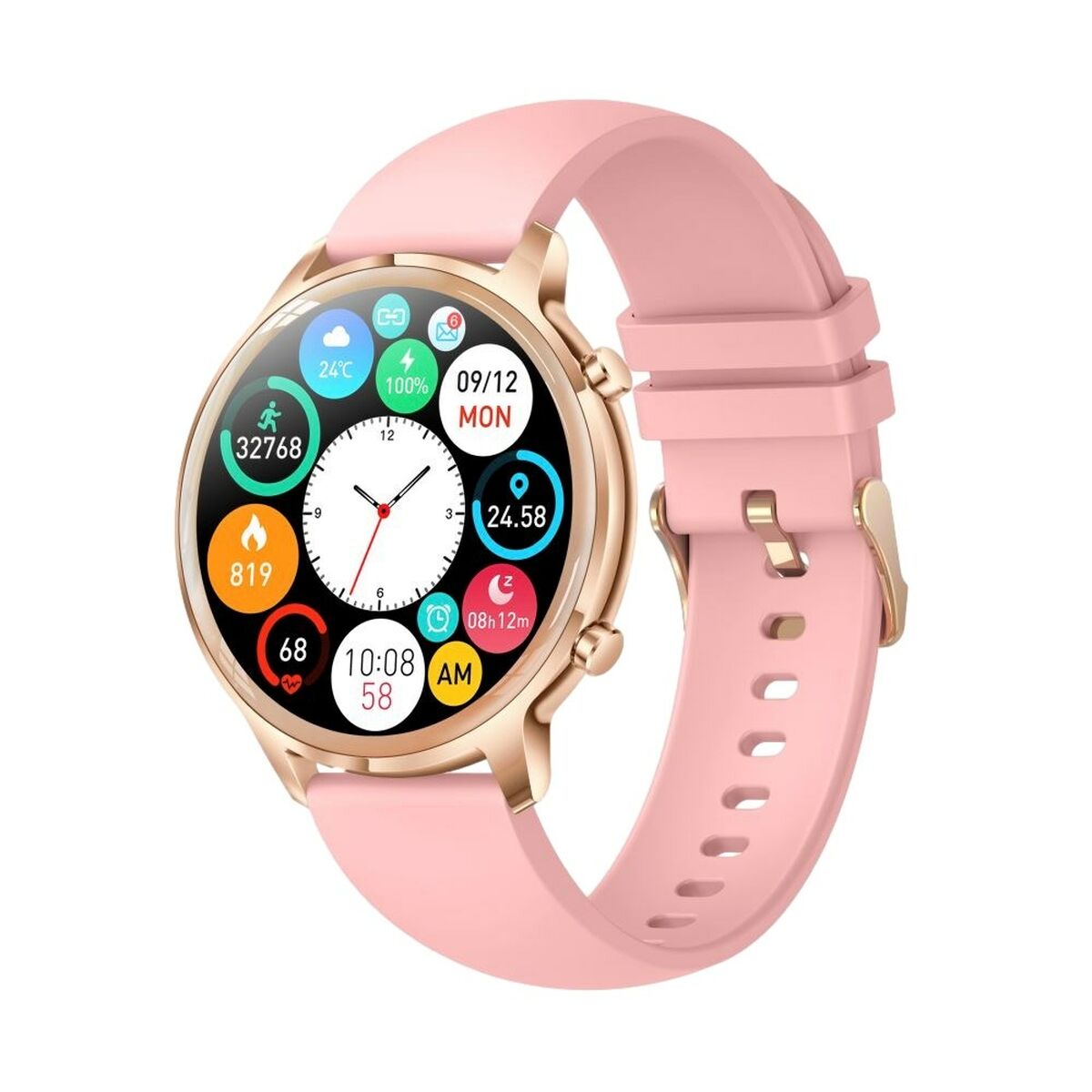 Smartwatch Manta SWU301PK Cor de Rosa Dourado Ouro Rosa 1,32"