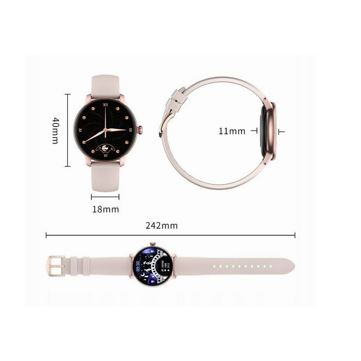 Smartwatch Oromed ORO LADY ACTIVE Cor de Rosa 1,09"