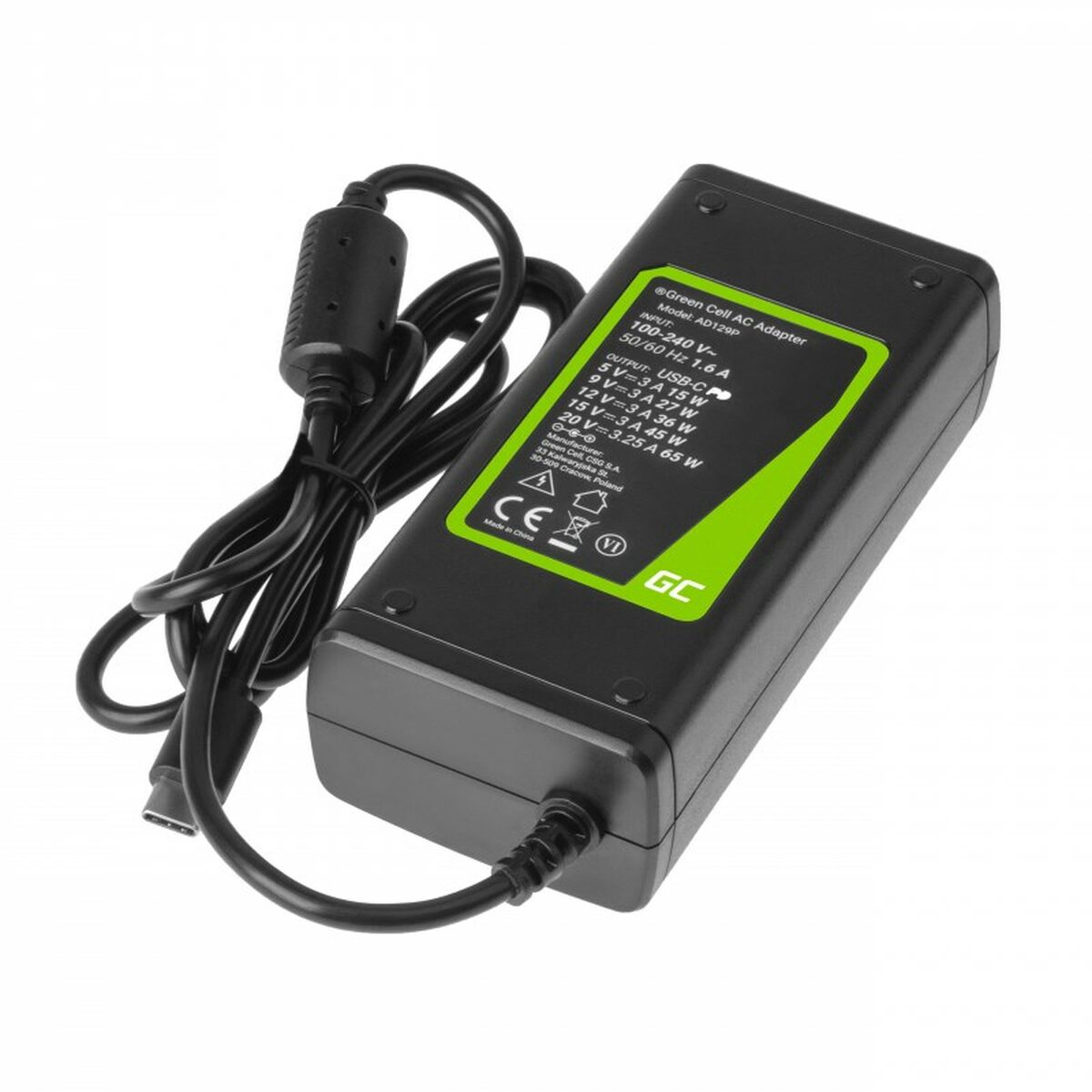 Carregador para Portátil Green Cell AD134P 65 W