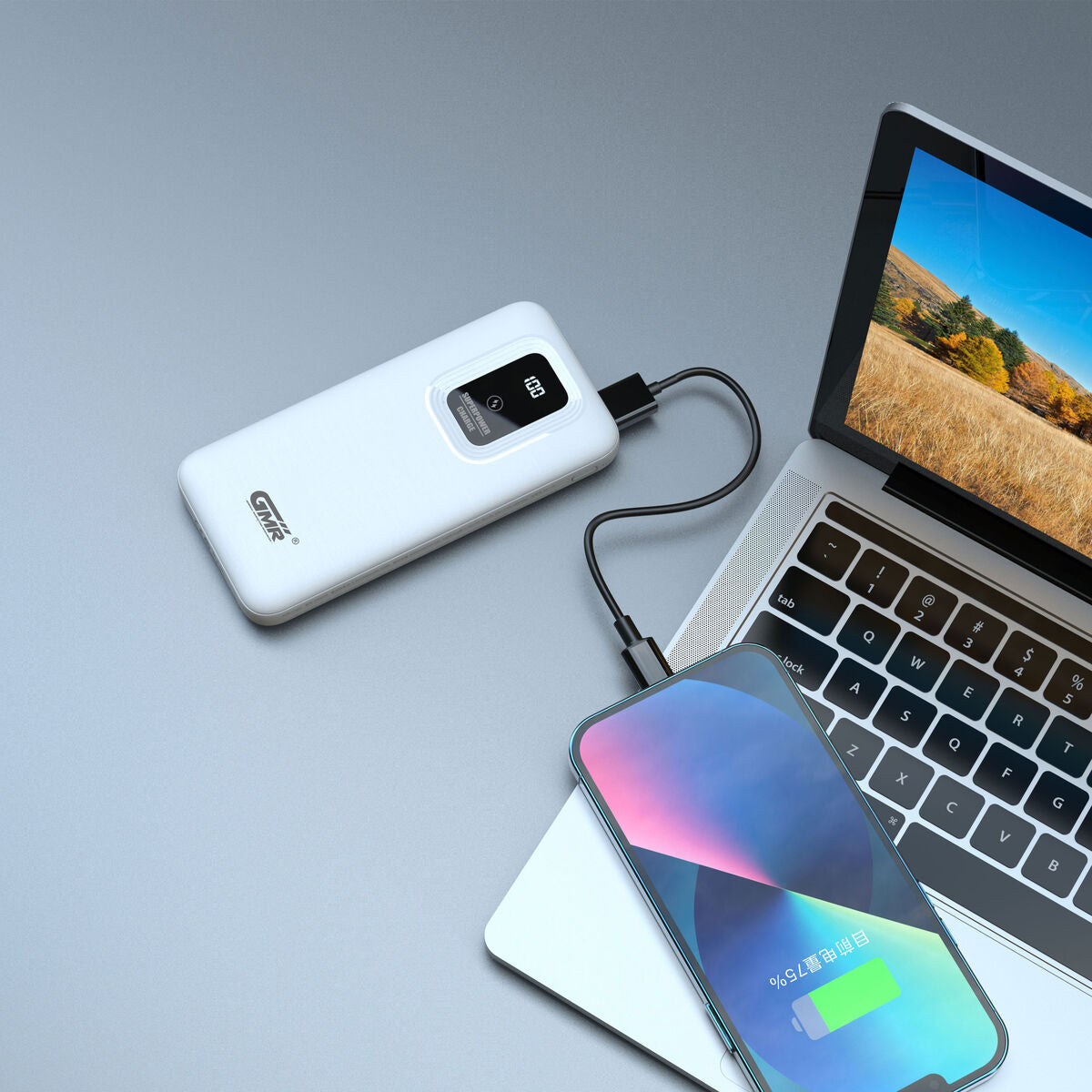 Powerbank Goms Recarregável Branco USB-C