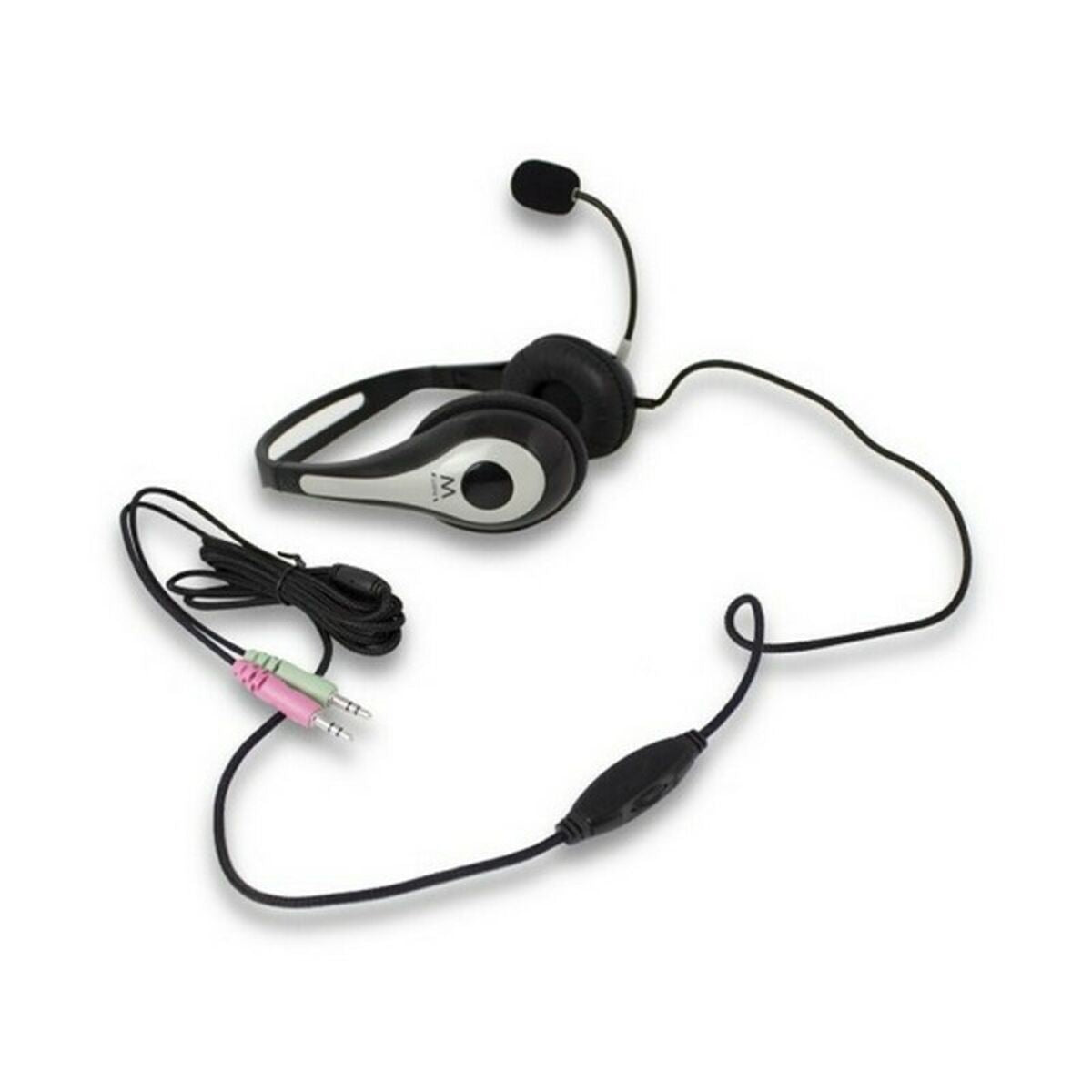 Auriculares com microfone Ewent EW3562 Preto Preto/Prateado