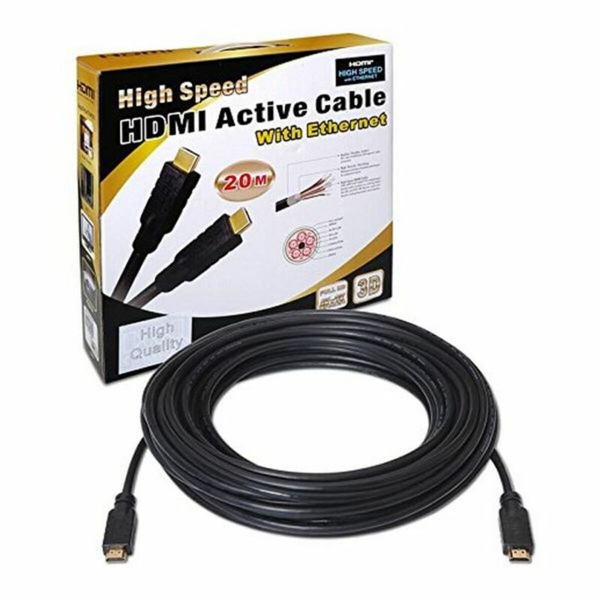 Cabo HDMI com Ethernet NANOCABLE 10.15.1820 20 m v1.4 Preto 20 m