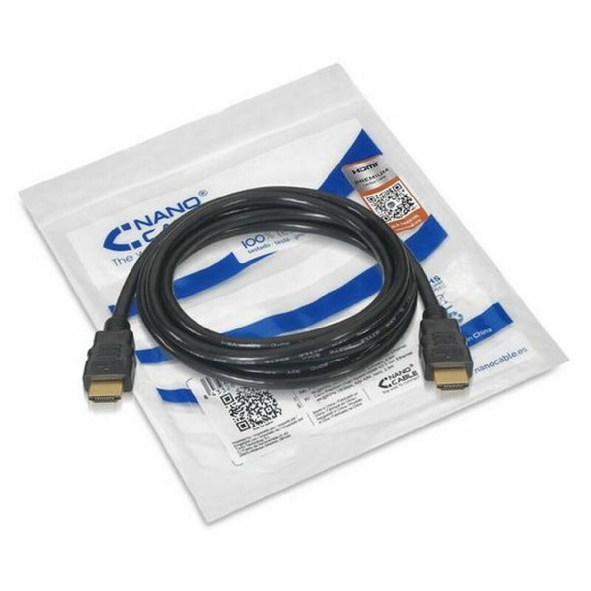 Cabo HDMI com Ethernet NANOCABLE HDMI V2.0, 3m 3 m Preto 3 m