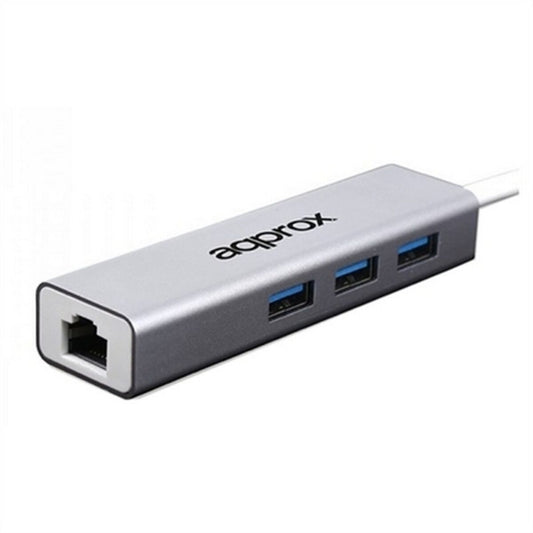 Adaptador de Red approx! APPC07GHUB LAN 10/100/1000 USB 3.0 Cinzento