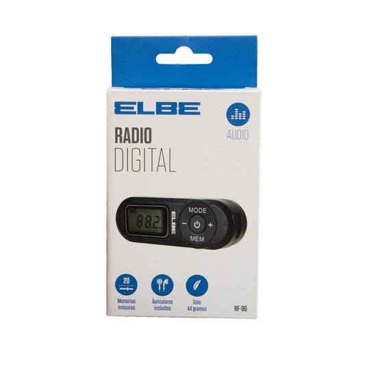 Rádio Portátil Digital ELBE RF-96 Preto FM