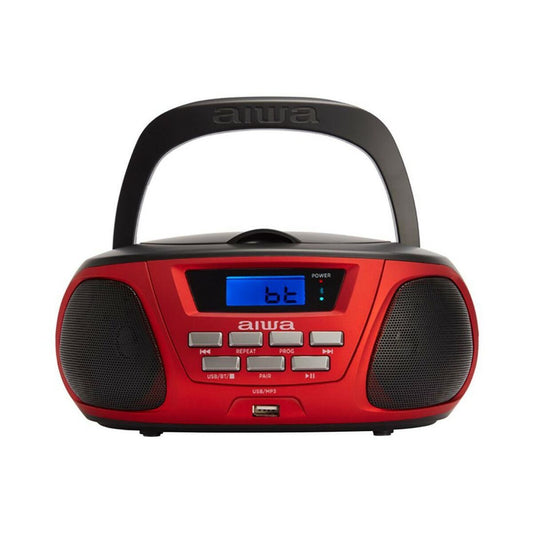 Rádio CD Bluetooth MP3 Aiwa BBTU-300RD Preto Vermelho