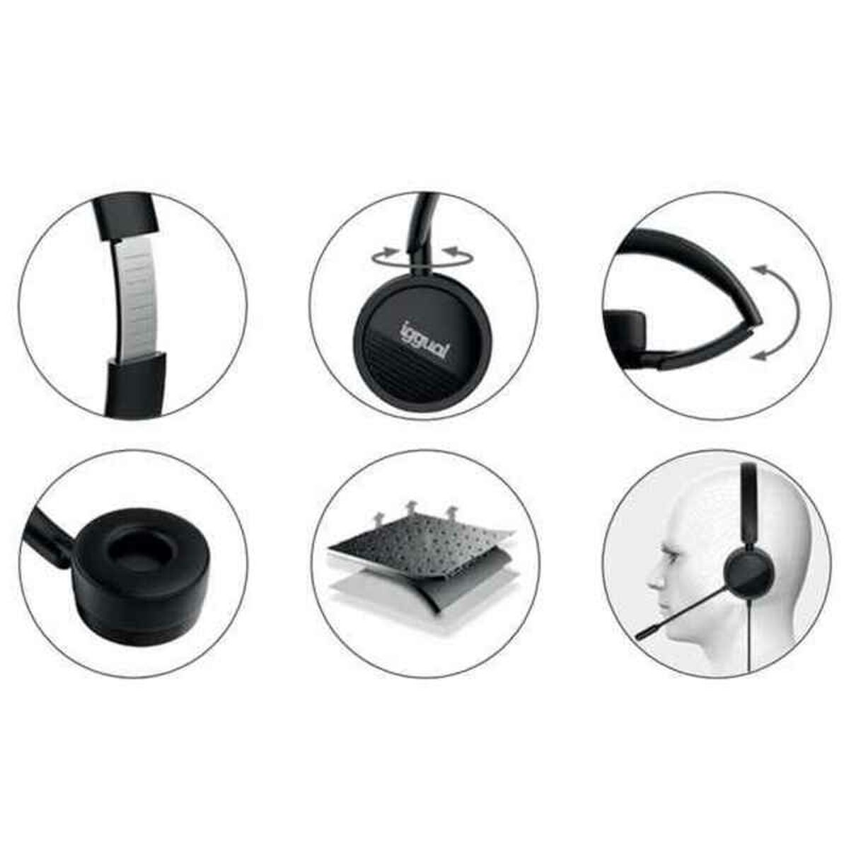 Auriculares com microfone iggual iggual Preto