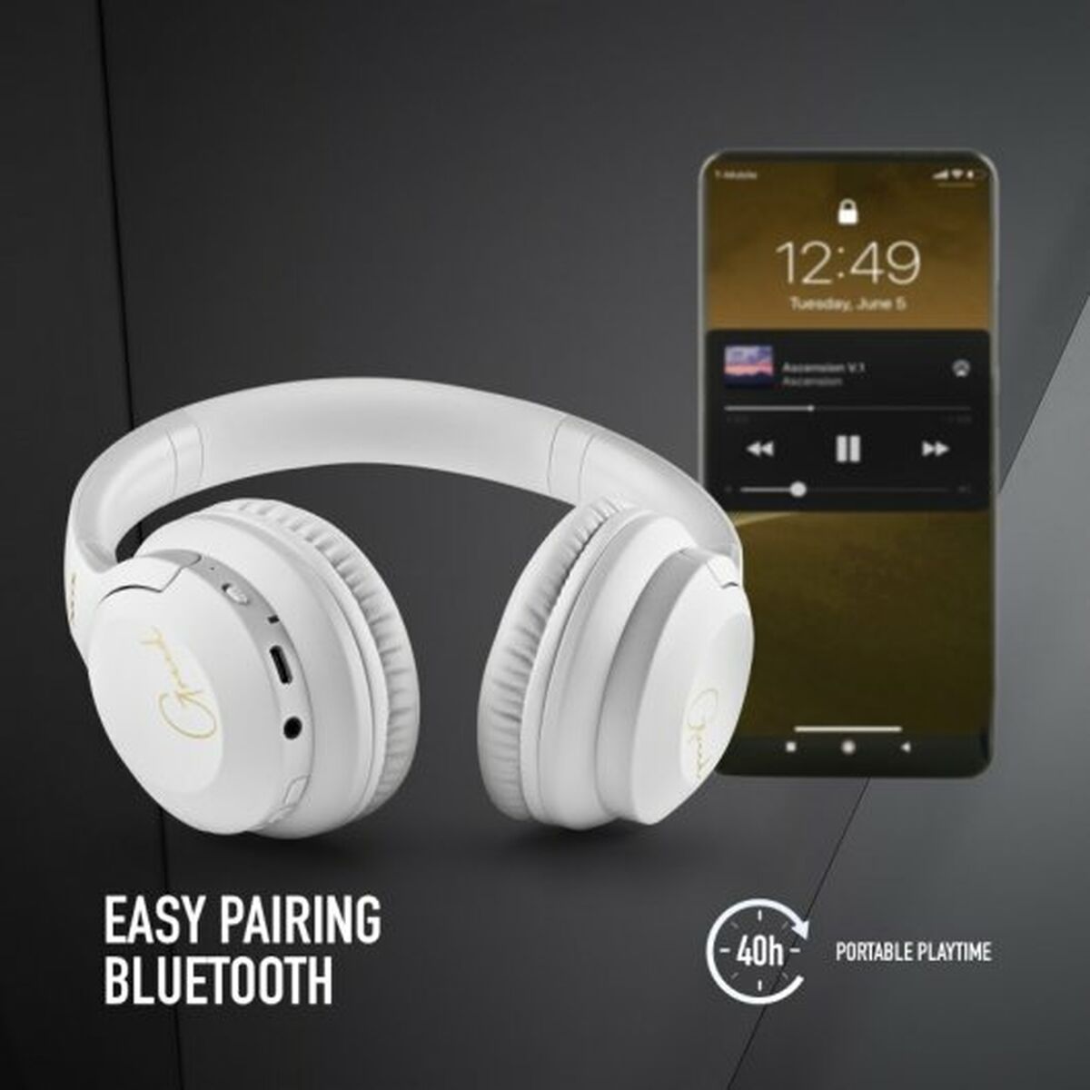 Auriculares Bluetooth com microfone NGS Branco