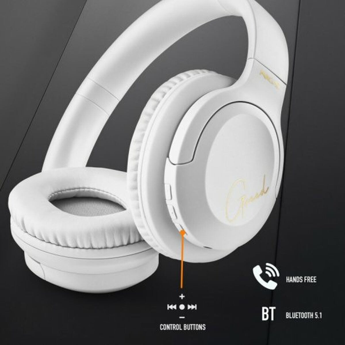 Auriculares Bluetooth com microfone NGS Branco