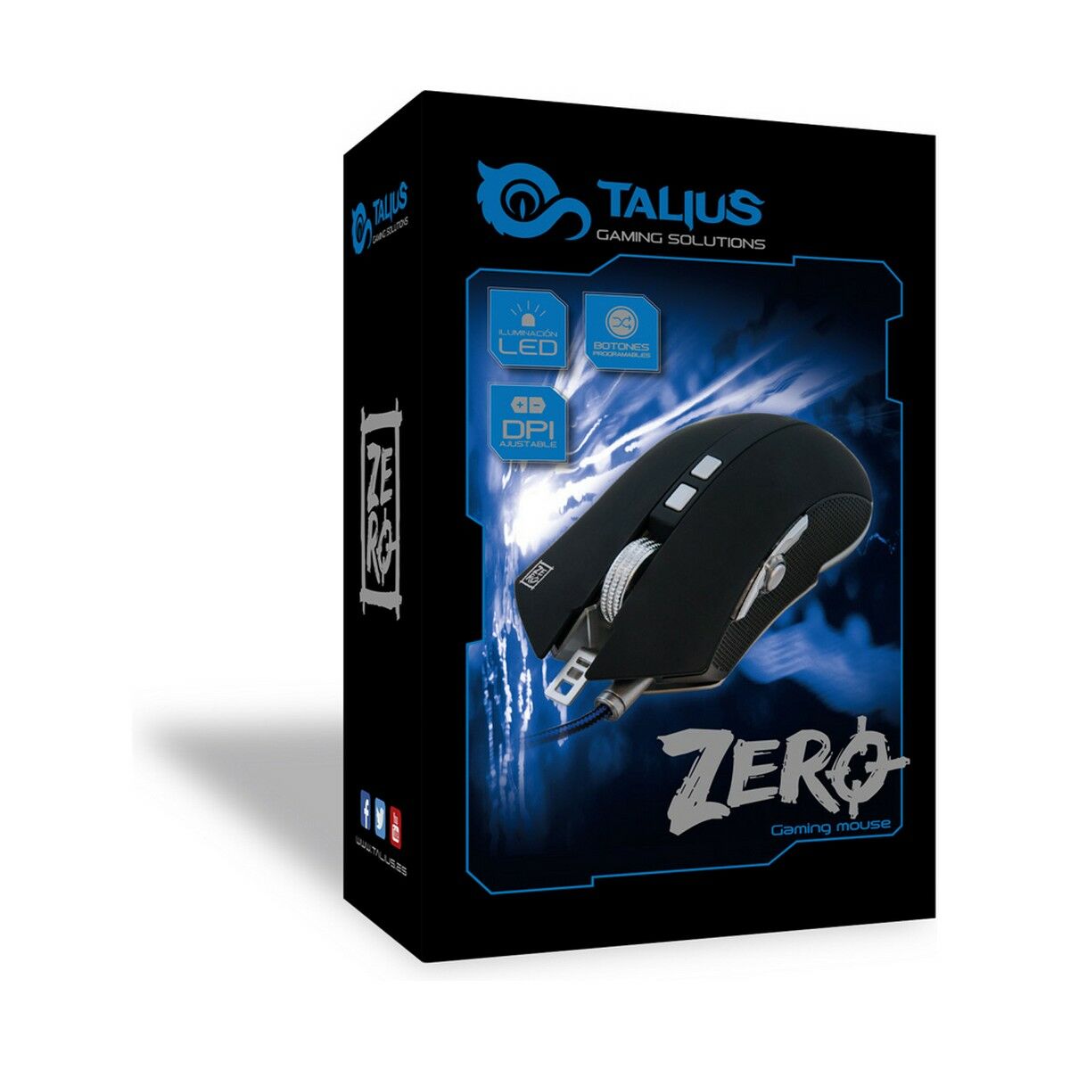 Rato Gaming Talius ZERO Preto Preto/Prateado