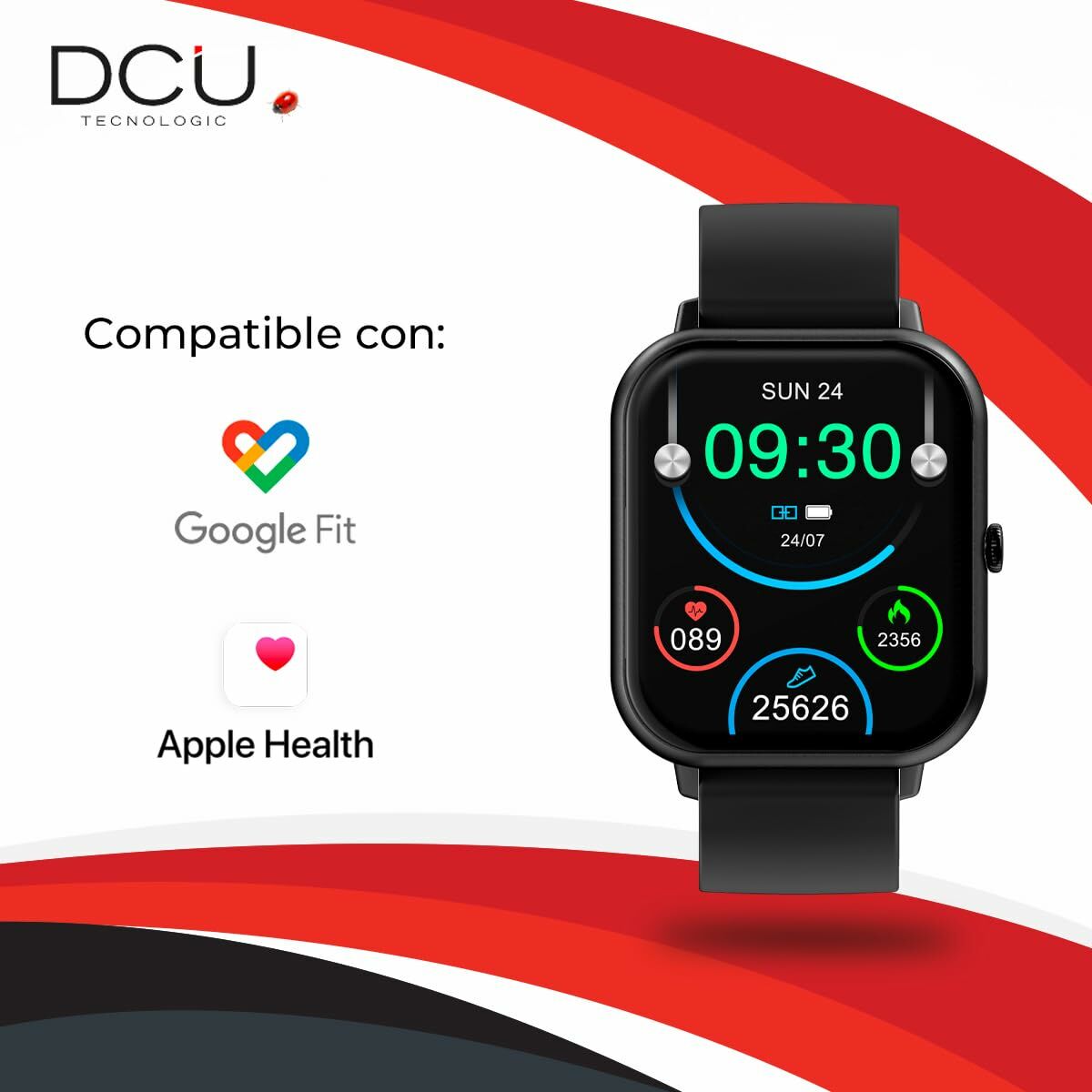 Smartwatch DCU CURVED GLASS PRO 1,83" Preto