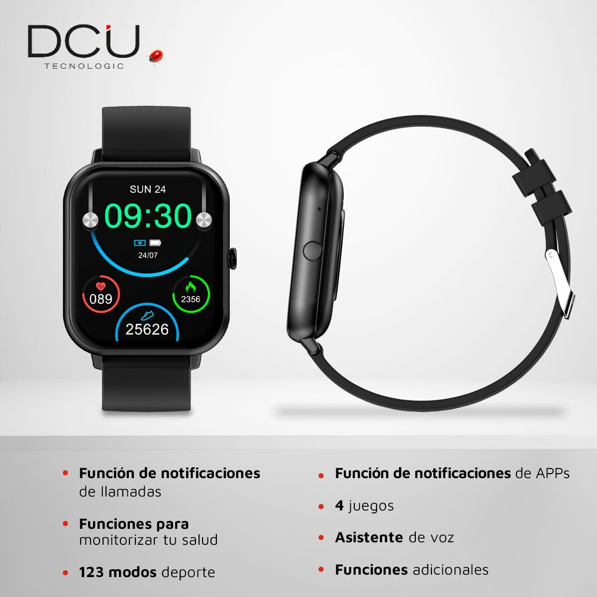 Smartwatch DCU CURVED GLASS PRO 1,83" Preto