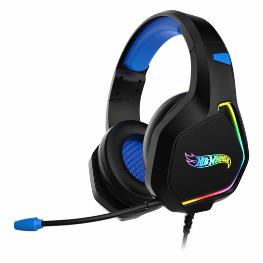 Auriculares com microfone Krom HotWheels Preto Azul Multicolor Preto/Azul