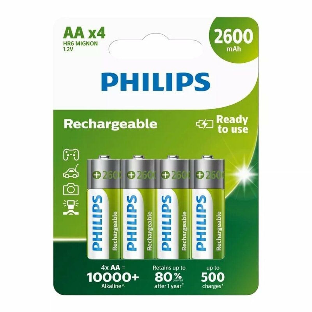 Pilhas Philips R6B4B260/10 1,2 V