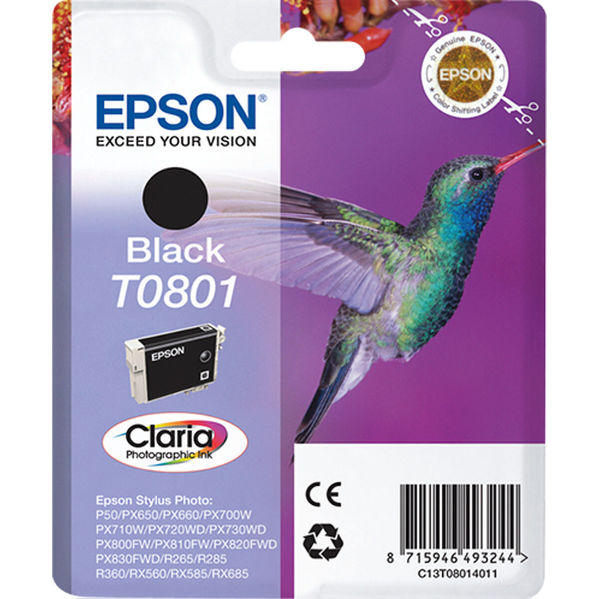 Tinteiro de Tinta Original Epson C13T08014011 Preto