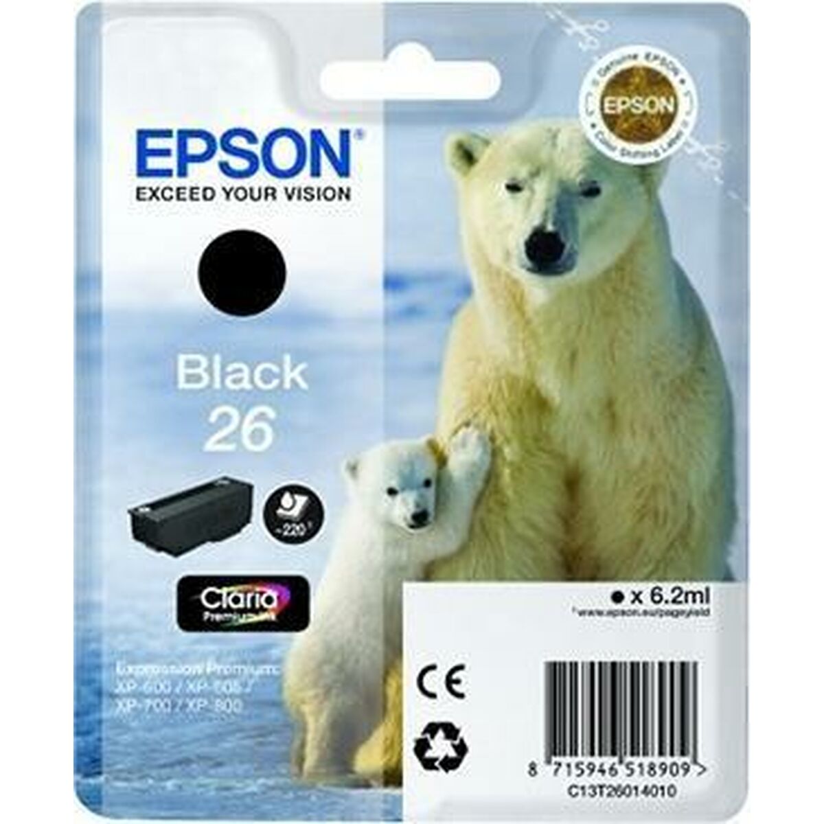 Tinteiro de Tinta Original Epson C13T26014012 Preto