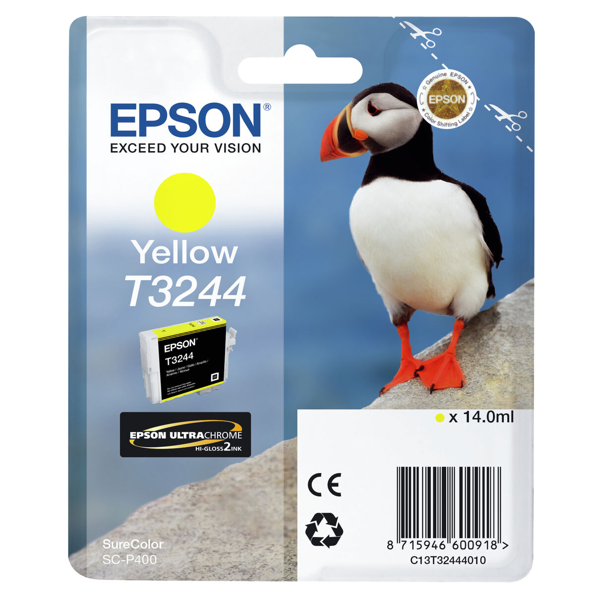 Tinteiro de Tinta Original Epson T3244 Yellow Amarelo Preto