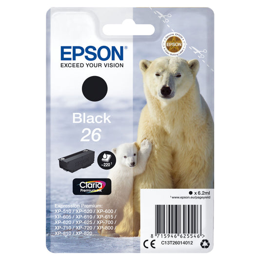 Tinteiro de Tinta Original Epson C13T26014012 Preto