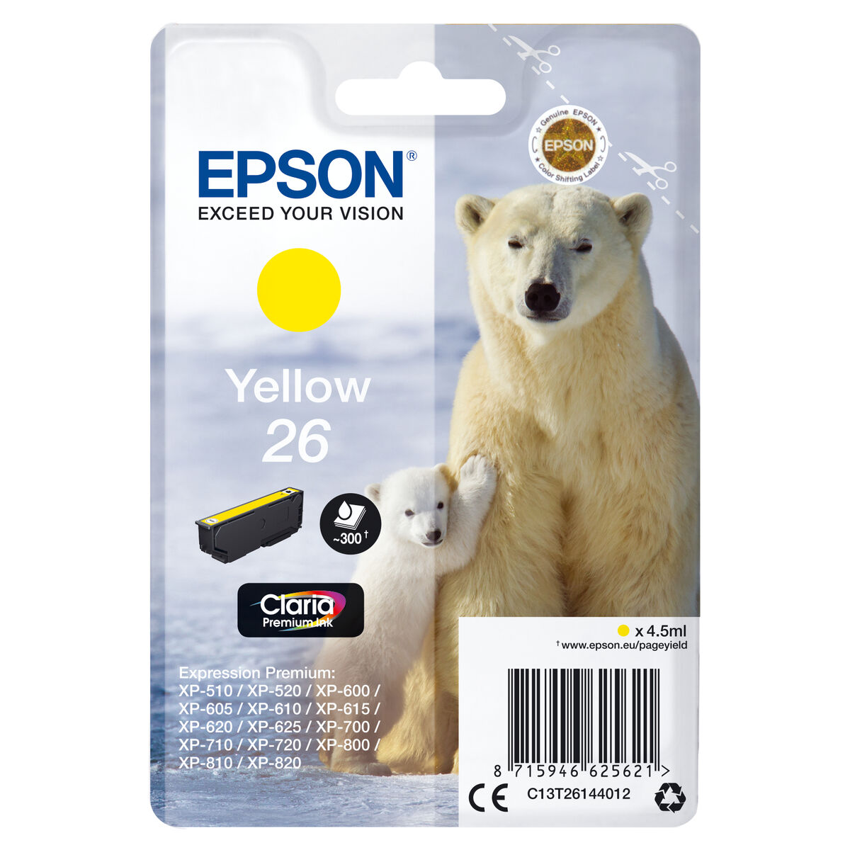 Tinteiro de Tinta Original Epson C13T26144012 Amarelo