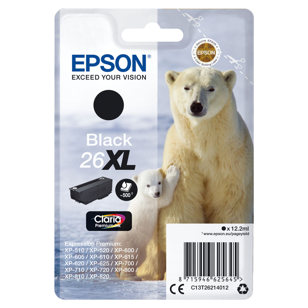 Tinteiro de Tinta Original Epson C13T26214012 Preto