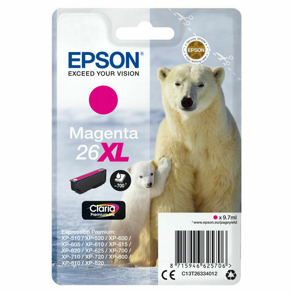 Tinteiro de Tinta Original Epson EP62570 Magenta