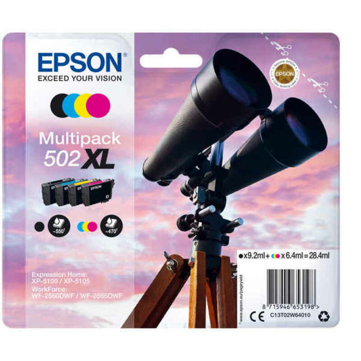 Tinteiro de Tinta Original Epson EPST02W64010 Preto