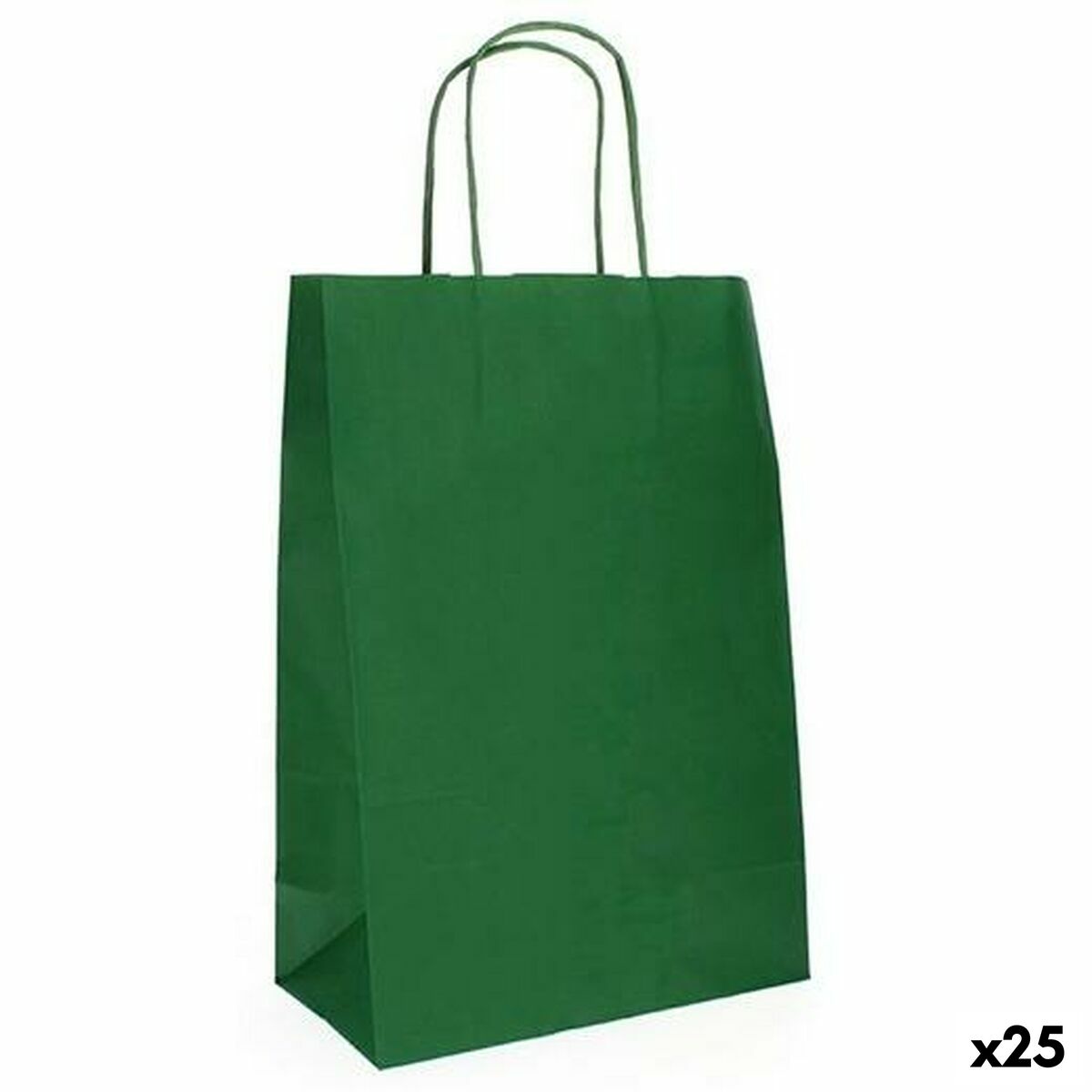 Sacos Fama 21 x 11 x 29 cm Papel Com pegas 25 Unidades Verde-escuro