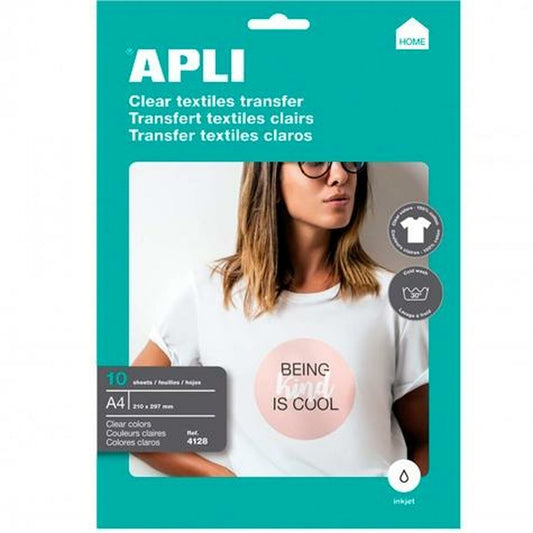 Papel para Imprimir Apli 4128 10 Folhas Branco A4 Têxtil